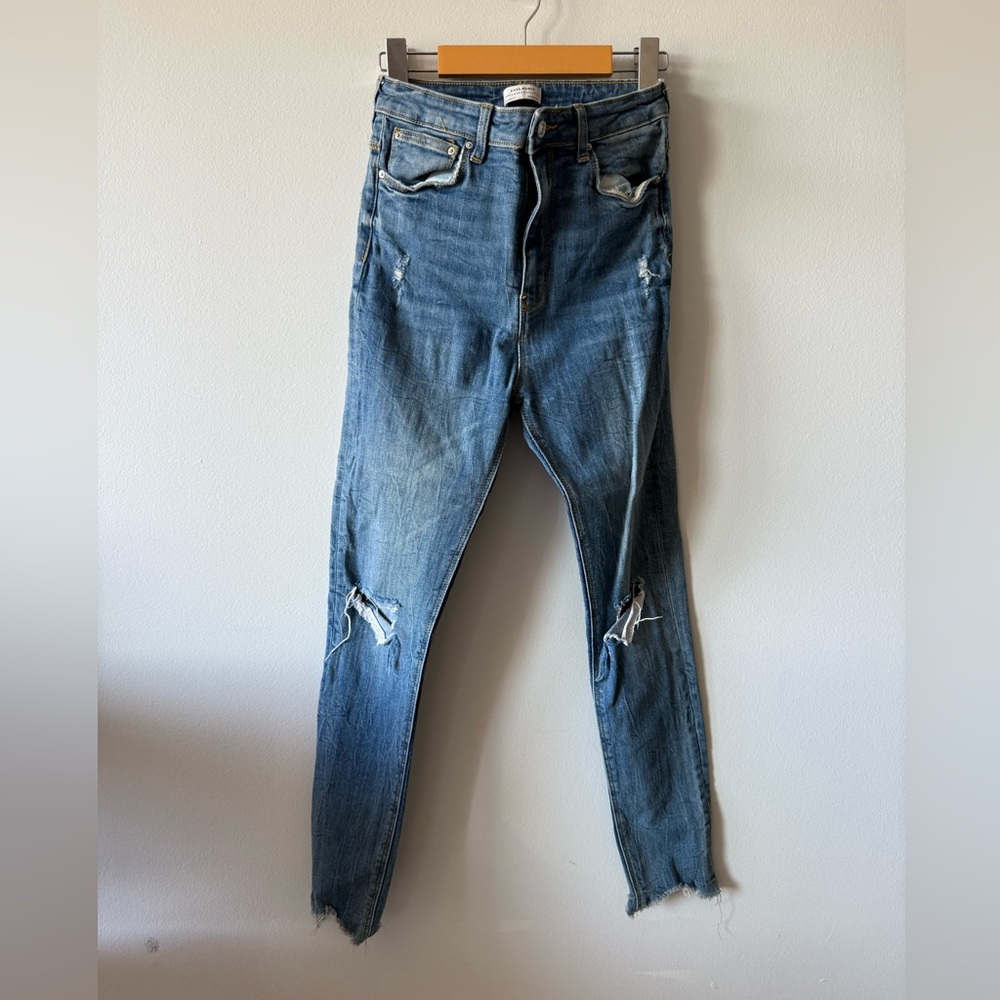 Zara Women's Distressed Skinny Jeans - Blue